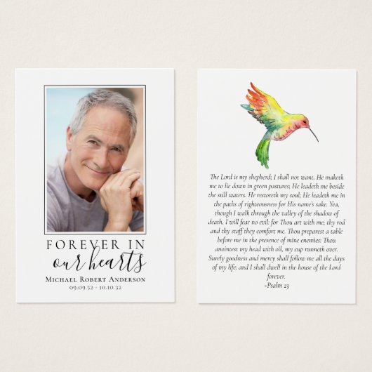 Foto Hummingbird Prayer Kaart (Voorkant /achterkant)