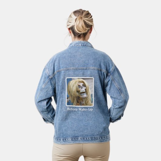 FOTO (HUMORISTISCH) "VOOR MAKE-UP" DENIM JACKET (Model)
