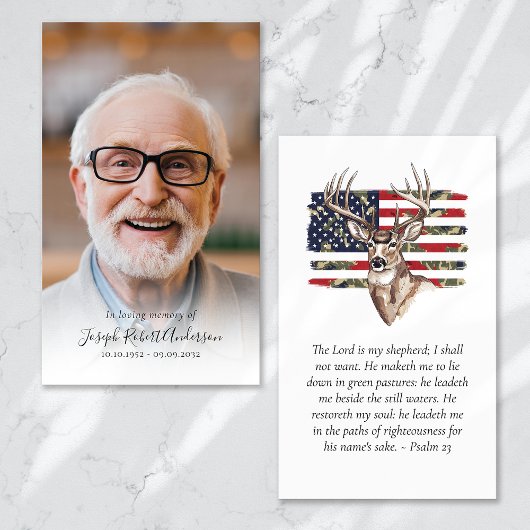 Foto Hunting Stag Memorial Prayer Kaart