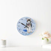 Foto Husky Puppy Snow Ronde Klok (Huis)