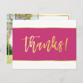 FOTO HUWELIJK BEDANKJE modern roze goud Bedankkaart (Voorkant / Achterkant)