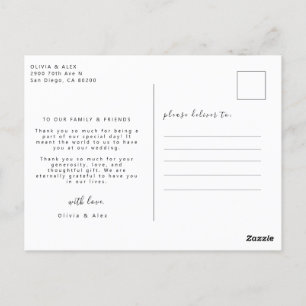 Foto Huwelijk Bedankt  Briefkaart