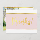 FOTO HUWELIJK BEDANKT modern roze goud (Voorkant / Achterkant)