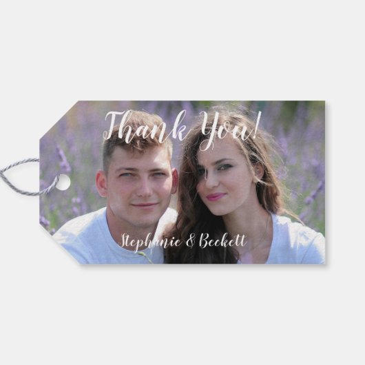 Foto Huwelijk Dank Je Cadeaulabel (Achterkant Horizontaal)