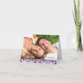 Foto Huwelijk Dank Je -Pruim & Wit Bedankkaart (Voorkant)