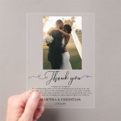 Foto Huwelijk Dank je wel Acryl Uitnodigingen (Insitu (Draagbaar))