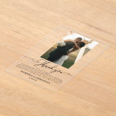 Foto Huwelijk Dank je wel Acryl Uitnodigingen (Laagn)