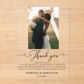 Foto Huwelijk Dank je wel Acryl Uitnodigingen (Voorkant)