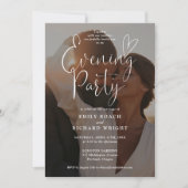 Foto Huwelijk Elegant Script Avondfeest Kaart (Voorkant)