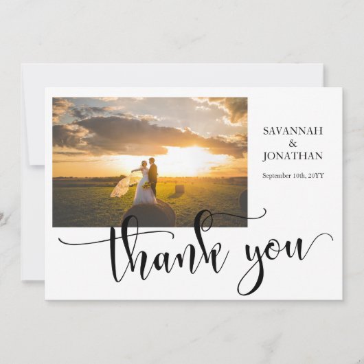 Foto Huwelijk Horizontaal Dank u Kaarten (Voorkant)