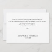 Foto Huwelijk Horizontaal Dank u Kaarten (Achterkant)