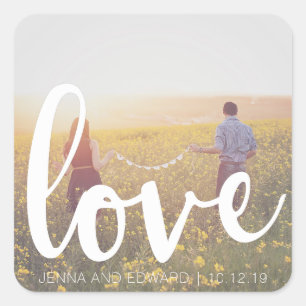 Foto Huwelijk Liefde Getting Married Vierkante Sticker