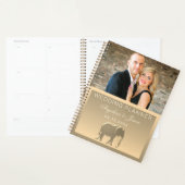 Foto Huwelijk Luxe Elegant Goud Folie Olifant Planner (Display)