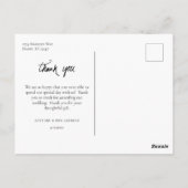 Foto Huwelijk of Feest Handgeschreven Dank Je Briefkaart (Achterkant)