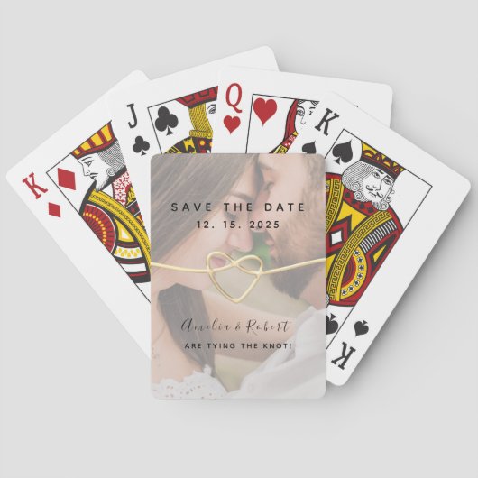 Foto Huwelijk Save The Date Pokerkaarten (Achterkant)