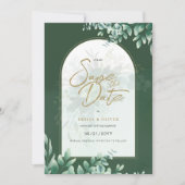 FOTO Huwelijk Save the Date Rustic Botanisch Groen Kaart (Voorkant)