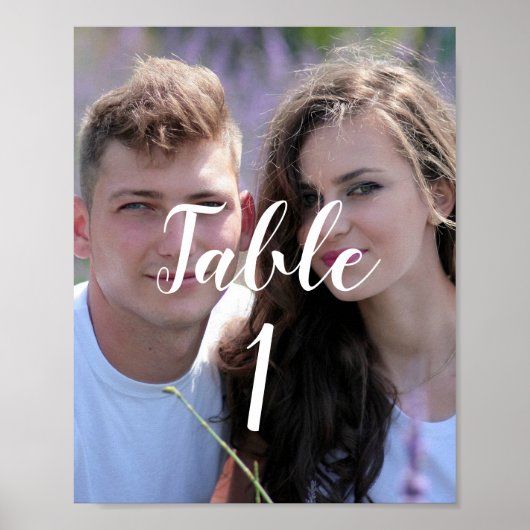 Foto Huwelijk Tafel Nummer Bord Poster (Voorkant)