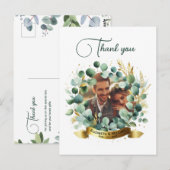FOTO Huwelijks Dank Je Eucalyptus Bladeren Cadeau  Briefkaart (Voorkant / Achterkant)