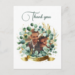 FOTO Huwelijks Dank Je Eucalyptus Bladeren Cadeau  Briefkaart