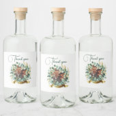 FOTO Huwelijks Dank Je Eucalyptus Bladeren Cadeau  Likeurfles Etiket (Flessen)