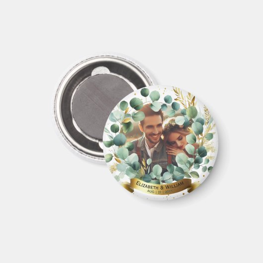 FOTO Huwelijks Dank Je Eucalyptus Bladeren Cadeau  Magneet (Voorkant / Achterkant)