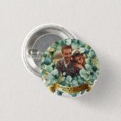 FOTO Huwelijkscadeau Nieuwgehuwden Verjaardag Kopp Ronde Button 3,2 Cm (Voorkant /achterkant)