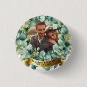 FOTO Huwelijkscadeau Nieuwgehuwden Verjaardag Kopp Ronde Button 3,2 Cm (Voorkant)