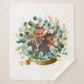 FOTO Huwelijkscadeau Passen getrouwd Jubileum Kopp Sherpa Deken (Voorkant)