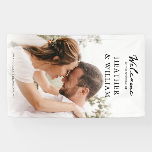 Foto Huwelijksceremonie Welkom Spandoek (Horizontaal)