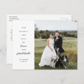 Foto Huwelijksdankjewel met Volle Hartjes Briefkaart (Voorkant / Achterkant)