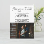 Foto Huwelijksdatum Wijzigingsbericht Kaart (Staand voorkant)