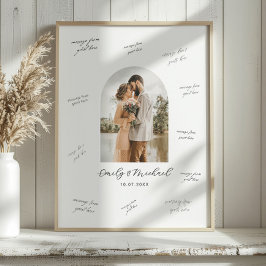Foto Huwelijksgast Ondertekening Bericht Bord Poster