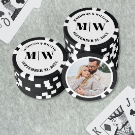 Foto Huwelijksgunst Zwart Wit Poker Chips