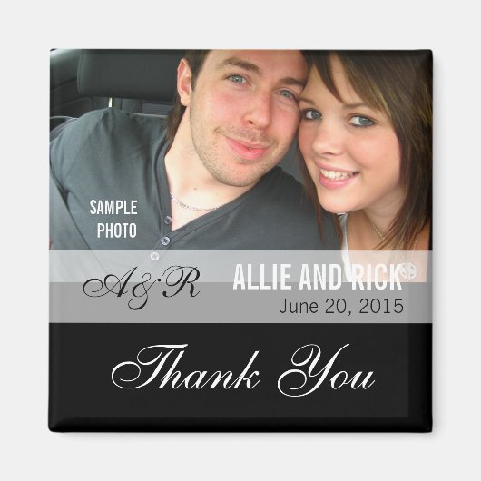 Foto Huwelijksgunstmagneten Zwart Magneet (Voorkant)