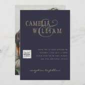 FOTO Huwelijksuitnodiging QR Code Bewaar Datum BLA Kaart (Voorkant / Achterkant)