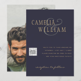 FOTO Huwelijksuitnodiging QR Code Bewaar Datum BLA Kaart