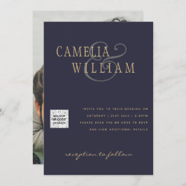 FOTO Huwelijksuitnodiging QR Code Bewaar Datum BLA Kaart