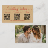 Foto Huwelijkswebsite RSVP Drie QR-code Informatiekaartje (Voorkant / Achterkant)