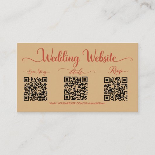 Foto Huwelijkswebsite RSVP Drie QR-code Informatiekaartje (Voorkant)
