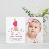 Foto Ice Cream 1st Birthday Uitnodiging (Staand voorkant)