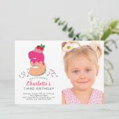 Foto Ice Cream 3rd Verjaardag Uitnodiging (Staand voorkant)