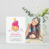 Foto Ice Cream 6E Verjaardag Uitnodiging (Staand voorkant)