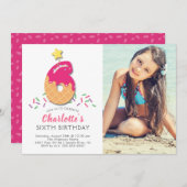 Foto Ice Cream 6E Verjaardag Uitnodiging (Voorkant / Achterkant)