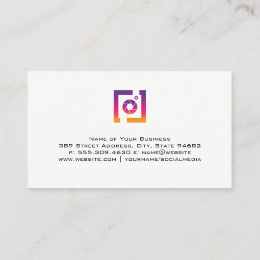 Foto-icoon van sociale media |  bloemen visitekaartje (Achterkant)