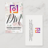 Foto-icoon van sociale media |  bloemen visitekaartje (Voorkant / Achterkant)