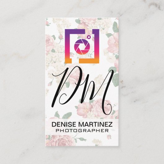 Foto-icoon van sociale media |  bloemen visitekaartje (Voorkant)