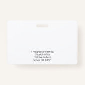 Foto-ID-badge Badge (Achterkant)