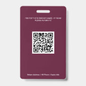Foto-ID-badge | Gecertificeerde makelaar | QR-code Badge (Achterkant)