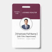 Foto-ID-badge | Gecertificeerde makelaar | QR-code Badge (Voorzijde)