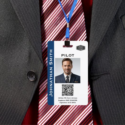 Foto ID Bedrijfsbeveiliging ID QR-code Luchtvaart Badge